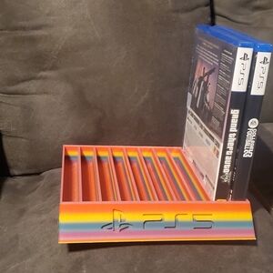 PS5 Game Holder with Rainbow Stripes